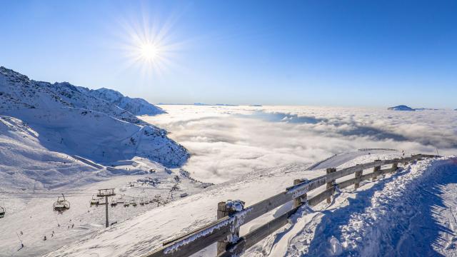 Uitzicht op een piste in het skigebied 7 Laux